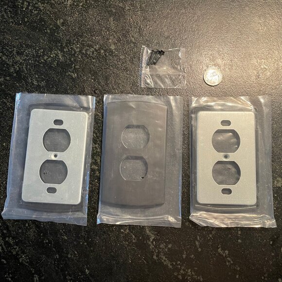 Concealed Mount Outlet Covers (3) Matte Black (NWOT) - Picture 2 of 5